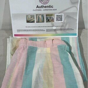 Authentic Vintage 60's Christian Dior Linen High Waisted Wide Leg Pants Size 28"